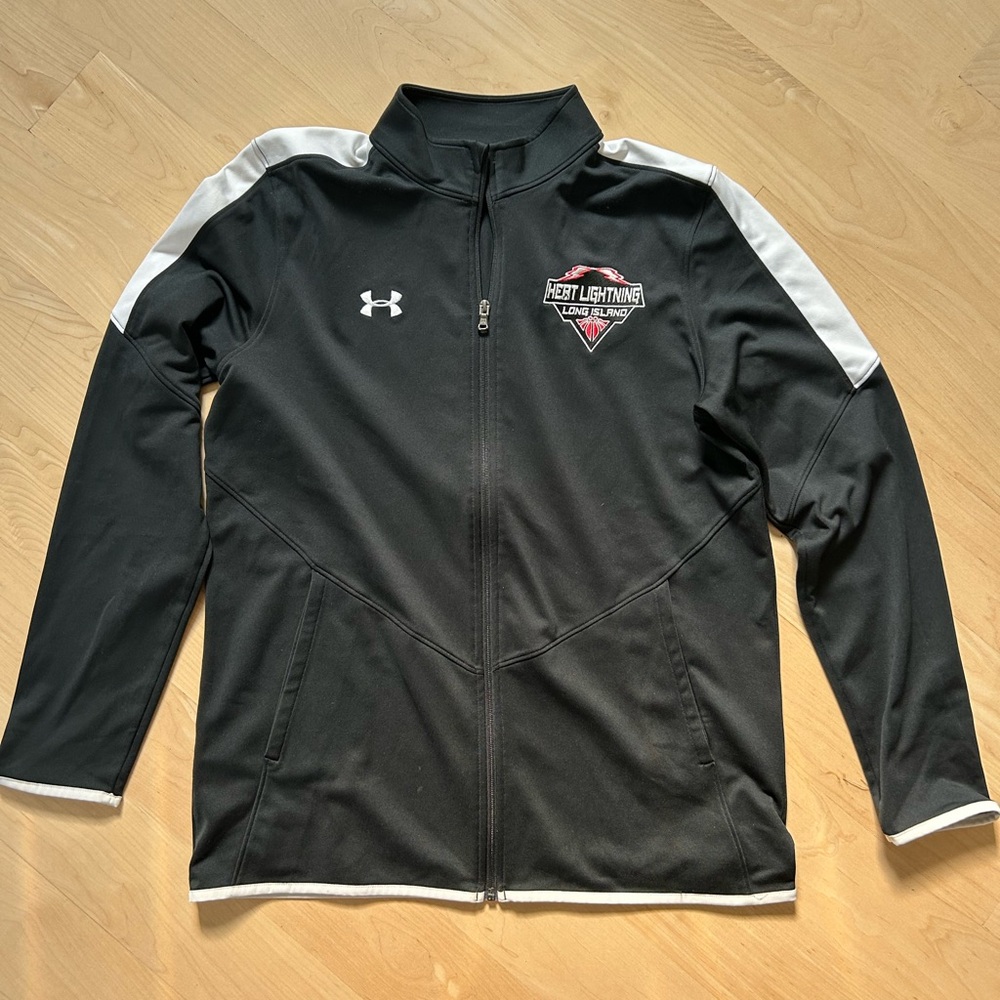 LG Black Performance Track Jacket with White Accents